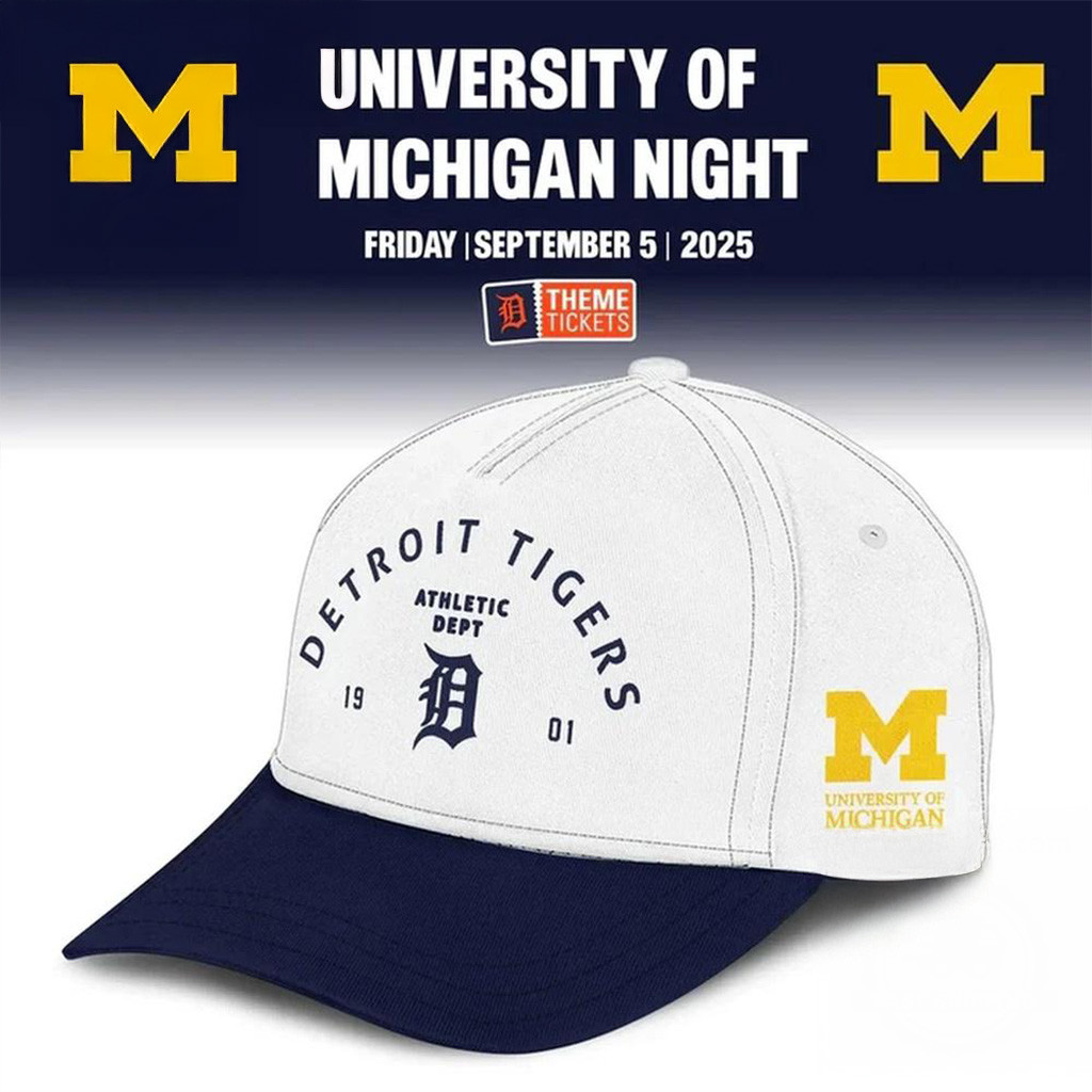 Detroit Tigers X Michigan Wolverines Night Game 2025 Hat Presents For Football Fans