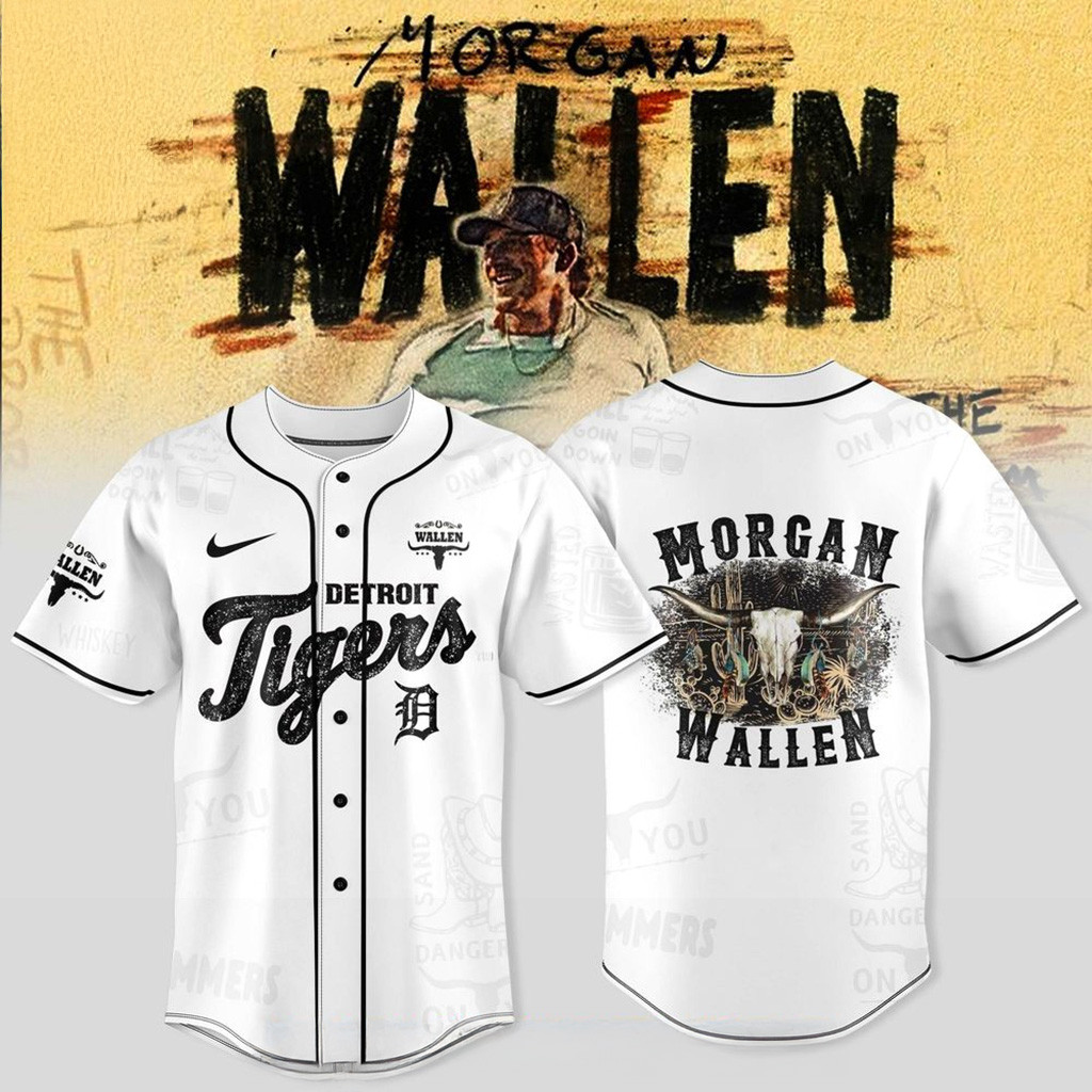 Detroit Tigers X Wallen Morgan Tour Merch 2025 Jersey Detroit Tigers Merch Gift For Fans
