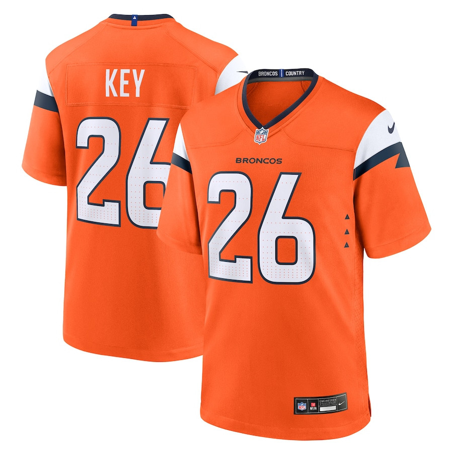 Devon Key 26 Denver Broncos Team Game Men Jersey - Orange - JS327