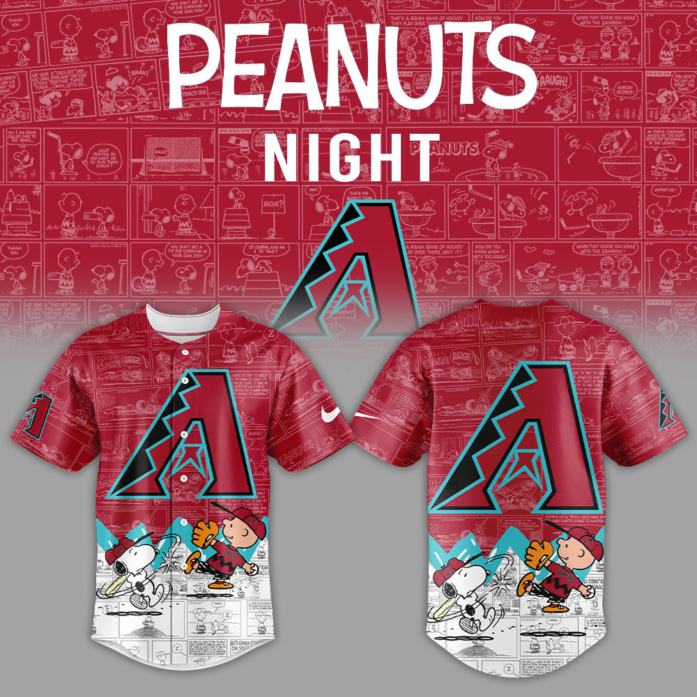 Diamondbacks X 75th Anniversary Of Peanuts Jersey Best Gifts For Baseball Fans