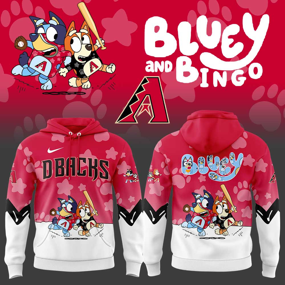 Diamondbacks X Bluey And Bingo Hoodie Gift Ideas For Baseball Fans