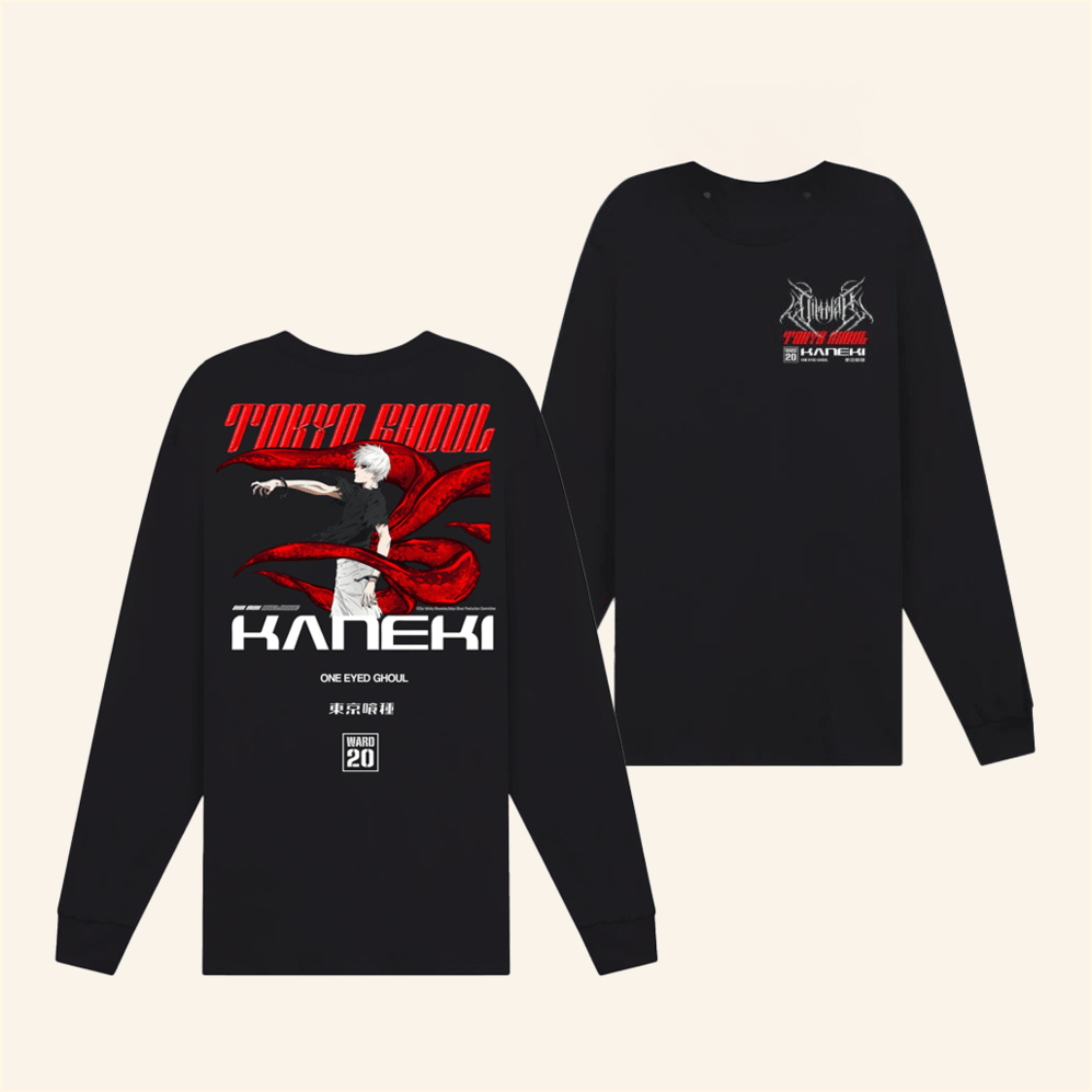 Dim Mak X Tokyo Ghoul Kaneki Long Sleeve T-Shirt Dim Mak Collection Merch Him Birthday Gifts