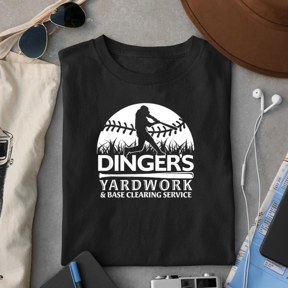 Dinger Yardwork Baseball Softball Player Home Run Hitting T-Shirt