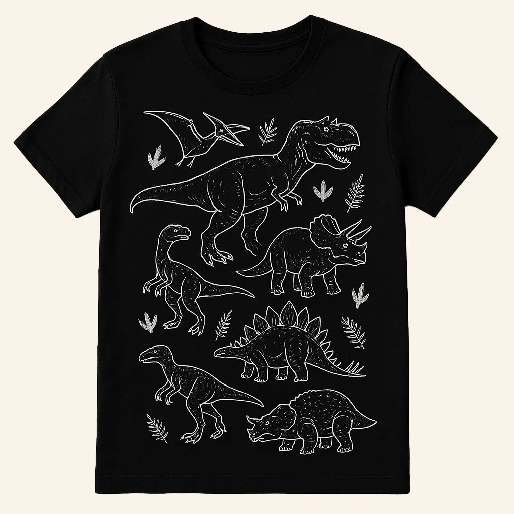 Dinosaur World Shirt T-Rex Triceratops Stegosaurus Pterodactyl Dino Graphic T-Shirt Gift