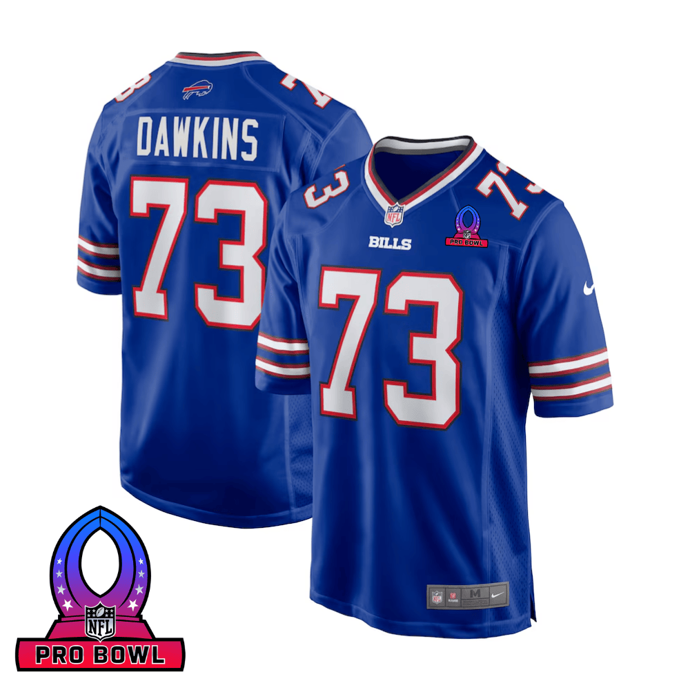 Dion Dawkins 73 Buffalo Bills 2025 Pro Bowl Patch Game Men Jersey - Royal - JS574