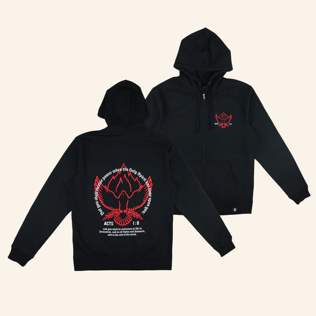 Disciple Threads Merch Holy Spirit Power Zip Hoodie Present For Him