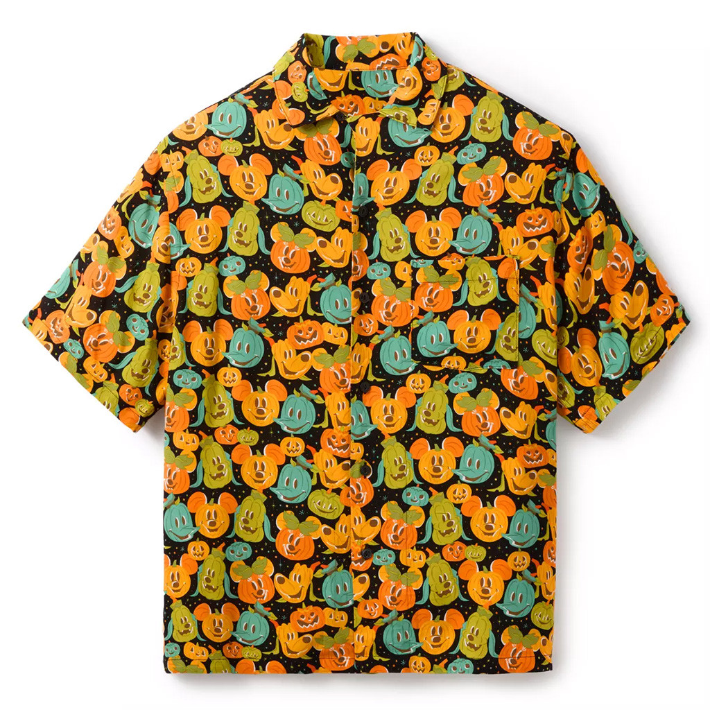 Disney Halloween Merch 2025 Mickey Mouse And Friends Halloween Woven Hawaiian Shirt
