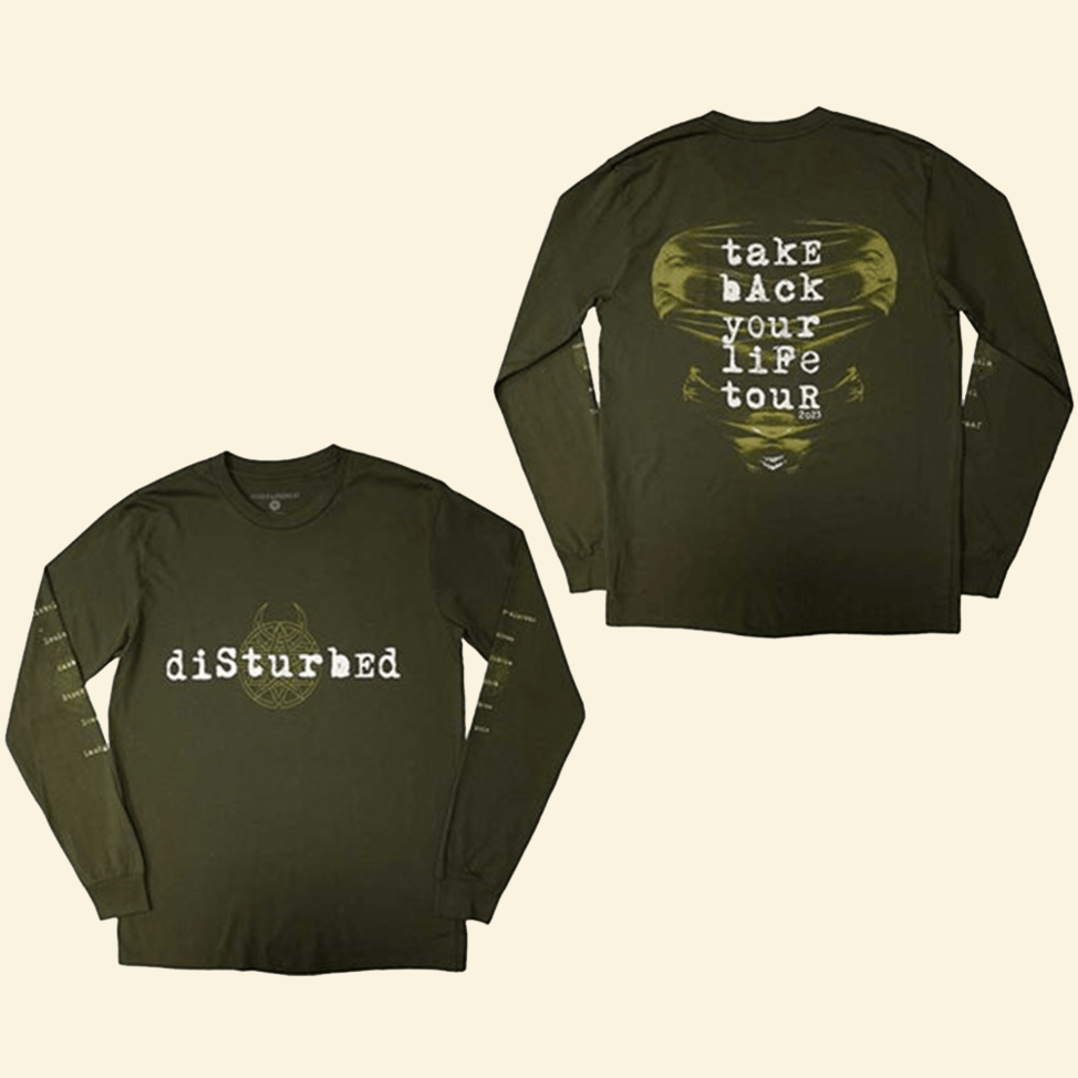 Disturbed European Tour '23 Take Back Long Sleeve T-Shirt Disturbed Merch Gifts For Fans
