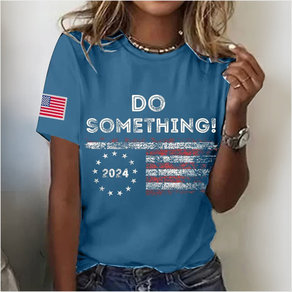 Do Something For The People American Flag Shirt 2024 Election T-Shirt Patriotic Gifts For Sister
