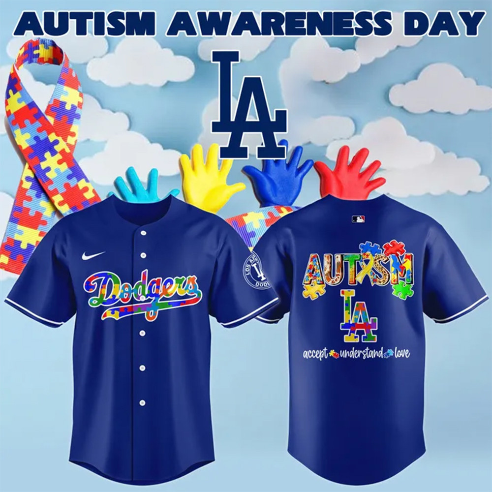 Dodgers Autism Awareness Baseball Jersey Gifts For Brother