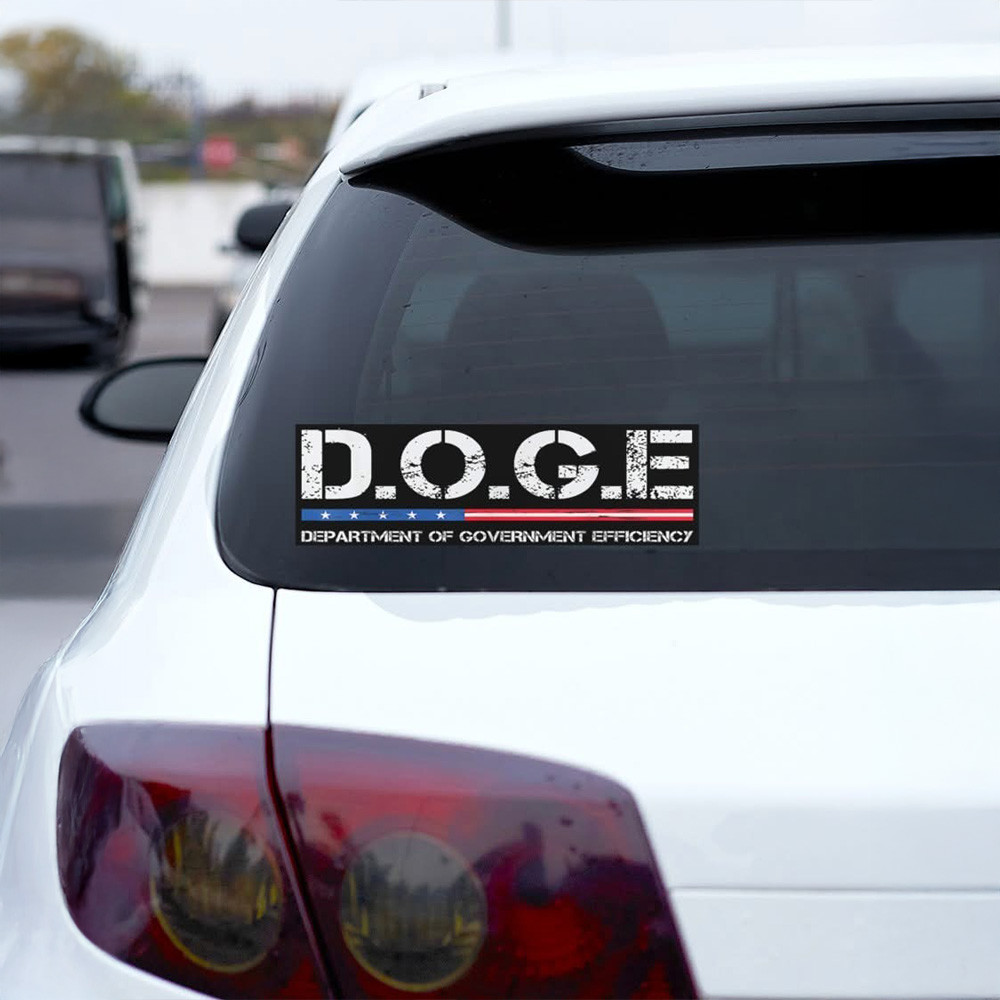 DOGE Department Of Government Efficiency Car Stickers Trump Musk MAGA Merch