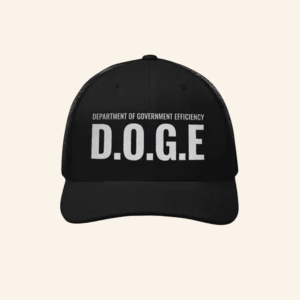 DOGE Gov Merch Og DOGE Logo Trucker Hat Embroidered Gifts For Brother