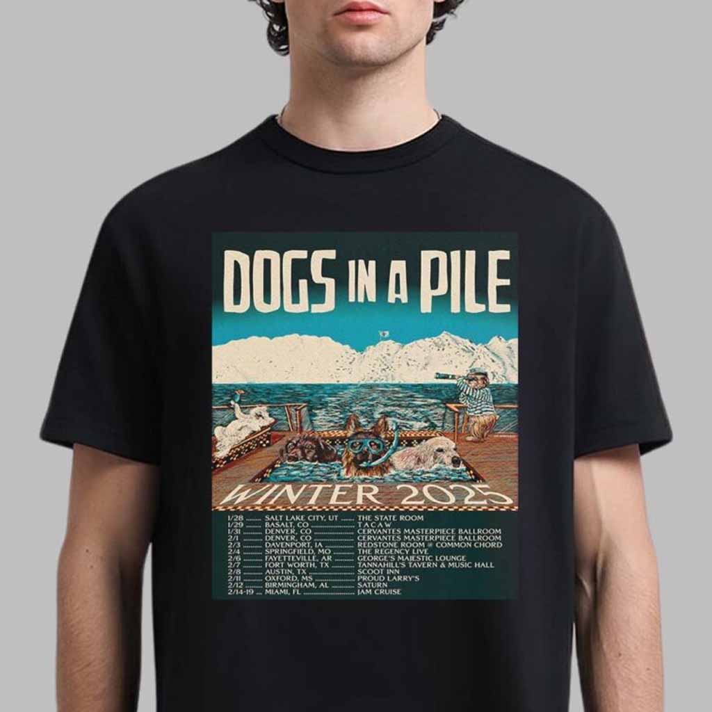 Dogs In A Pile Merch Winter Tour 2025 Shirt Unique Gifts For Music Lovers