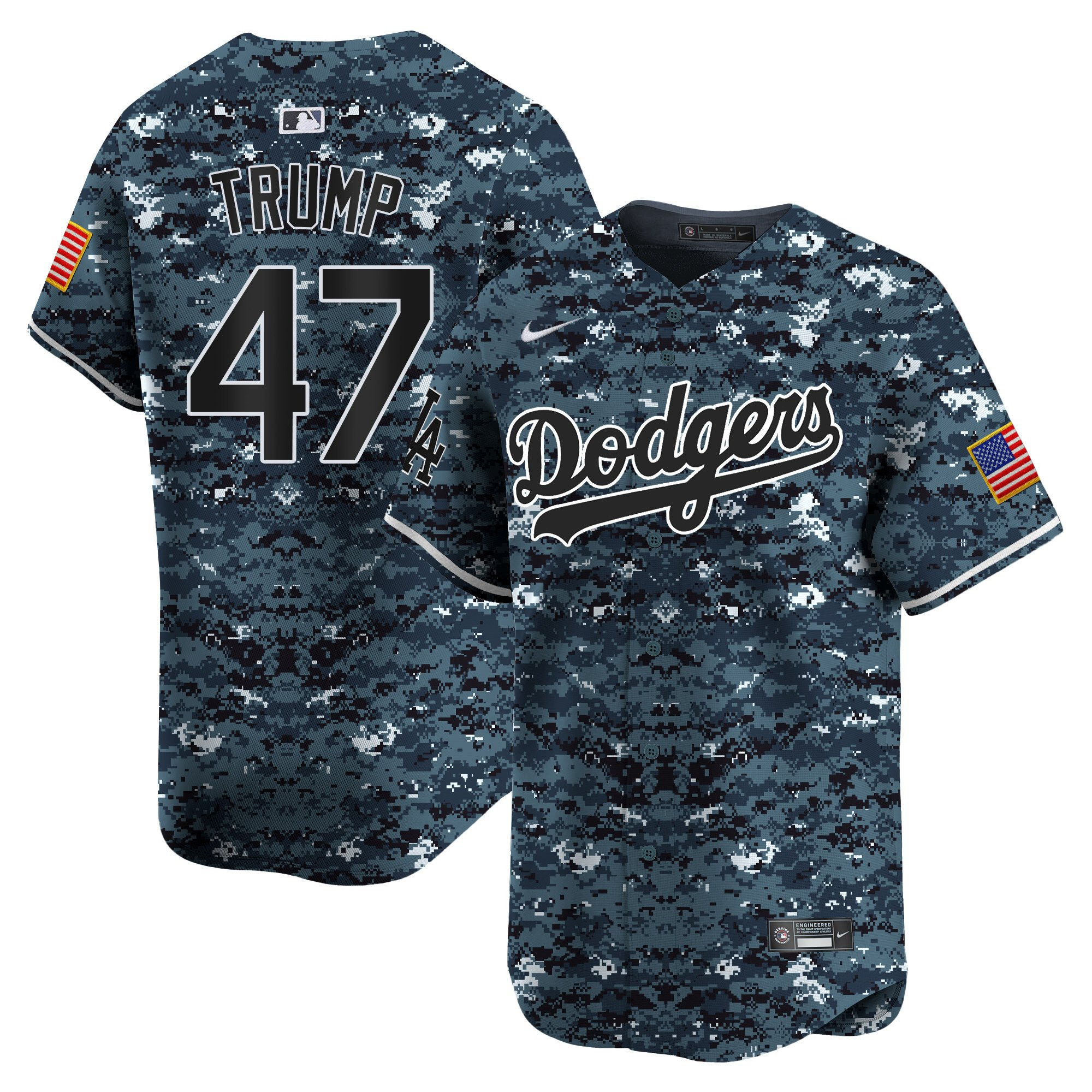 Donald Trump 47 Los Angeles Dodgers USMC Alternate Limited Men Jersey - Navy - JS664