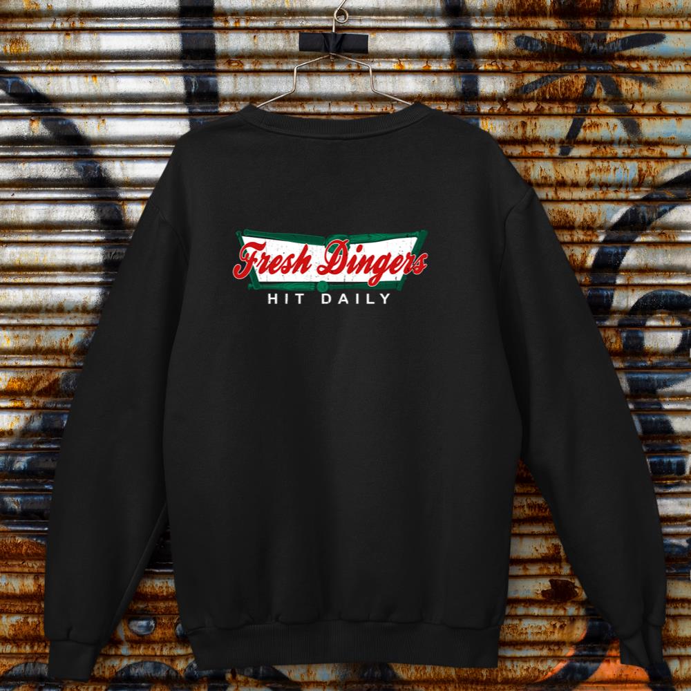 Don't Bunt Hit Fresh Dingers Funny Baseball Softball Game Pullover Hoodie Sweatshirt