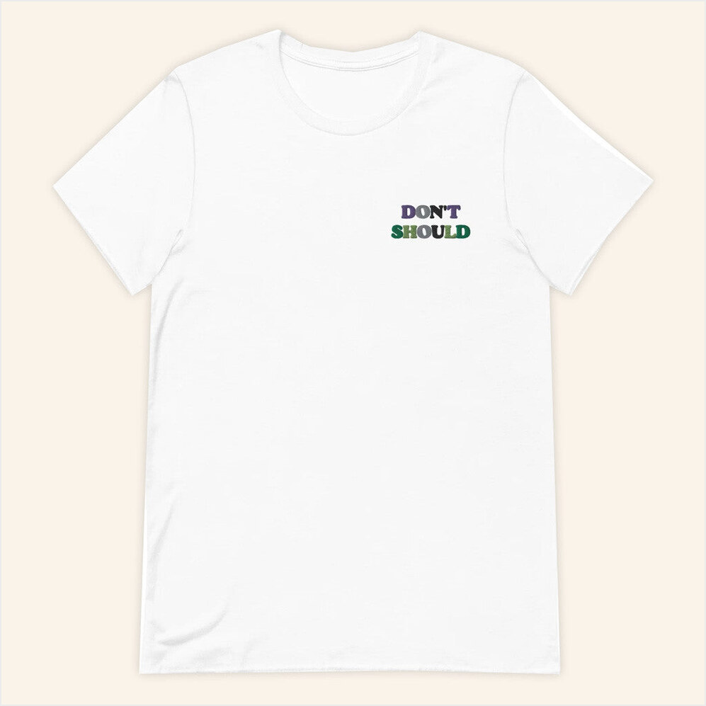 Don't Should Embroidered T-Shirt Sounds Fake But Okay Merch Birthday Gift Ideas For Besties