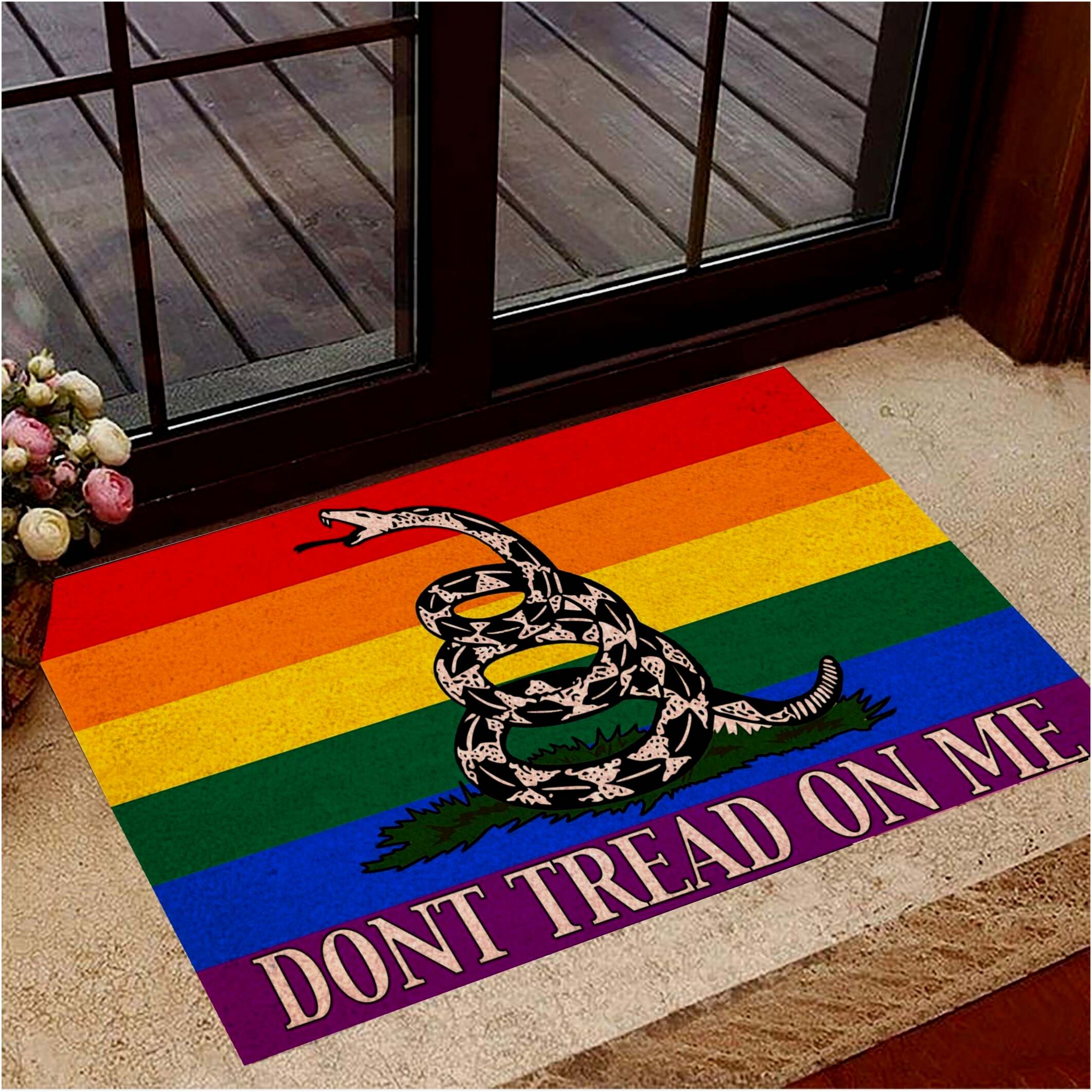 Don't Tread On Me Doormat LGBTQ Flag Doormat Gifts For Gay Best Friend Gifts For Best Friend