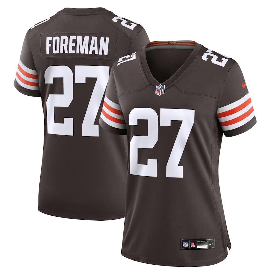 D'Onta Foreman 27 Cleveland Browns Women's Game Jersey - Brown - JS185