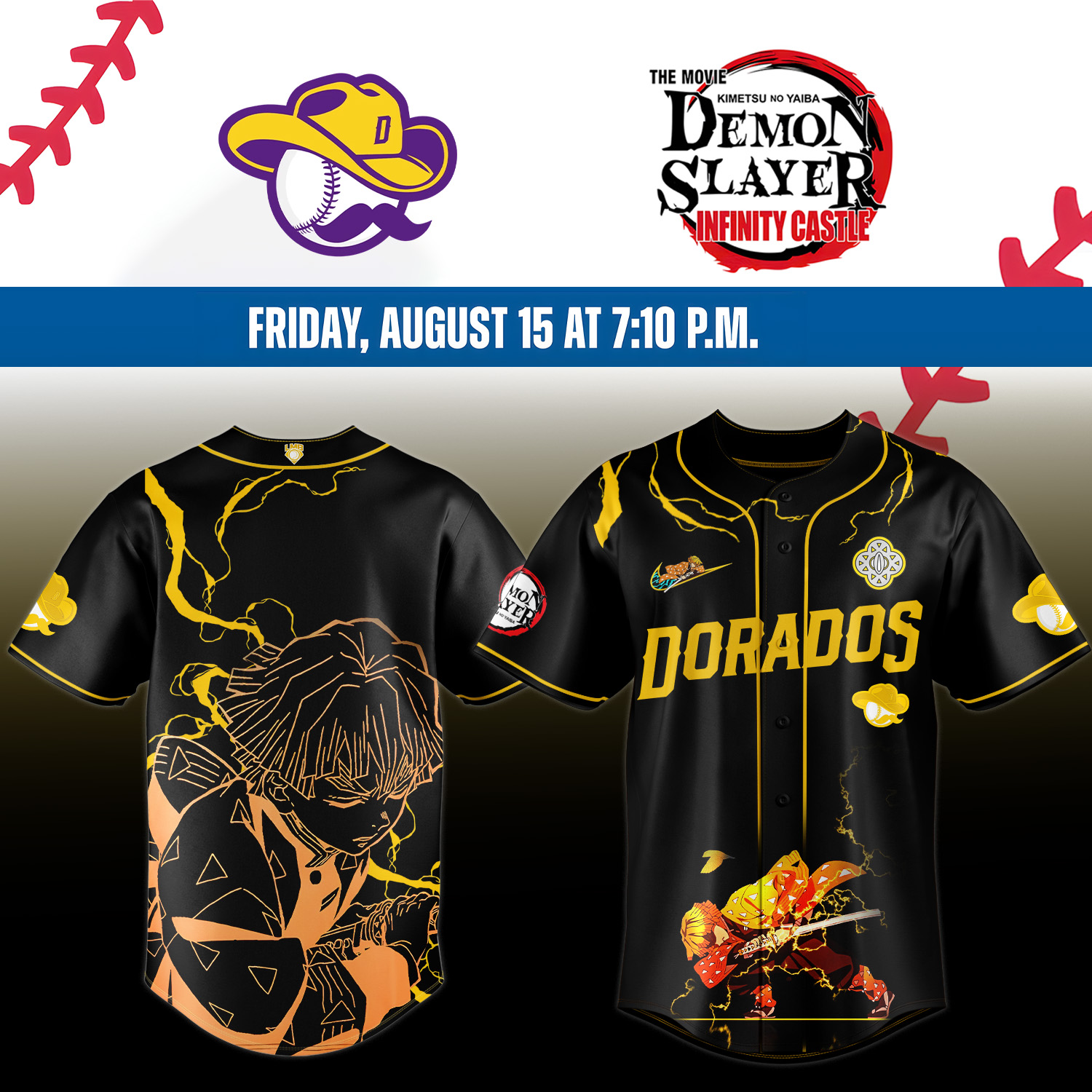 Dorados de Chihuahua X Demon Slayer Agatsuma Zenitsu Jersey Unique Baseball Gifts