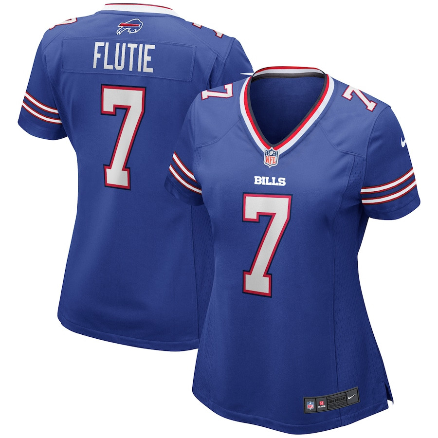 Doug Flutie 7 Buffalo Bills Women Game Retired Jersey - Royal - JS343