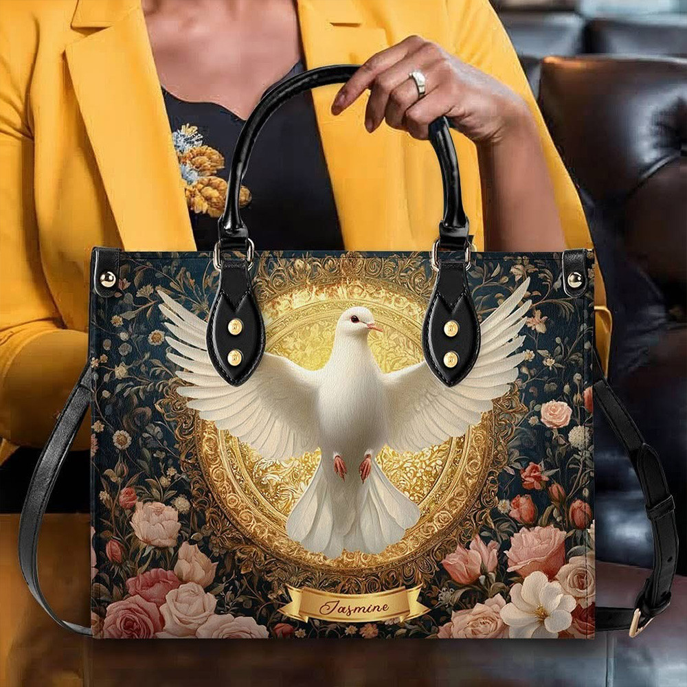 Dove Floral Leather Handbag Mother's Day Bag Dove Lovers Gifts For Mom