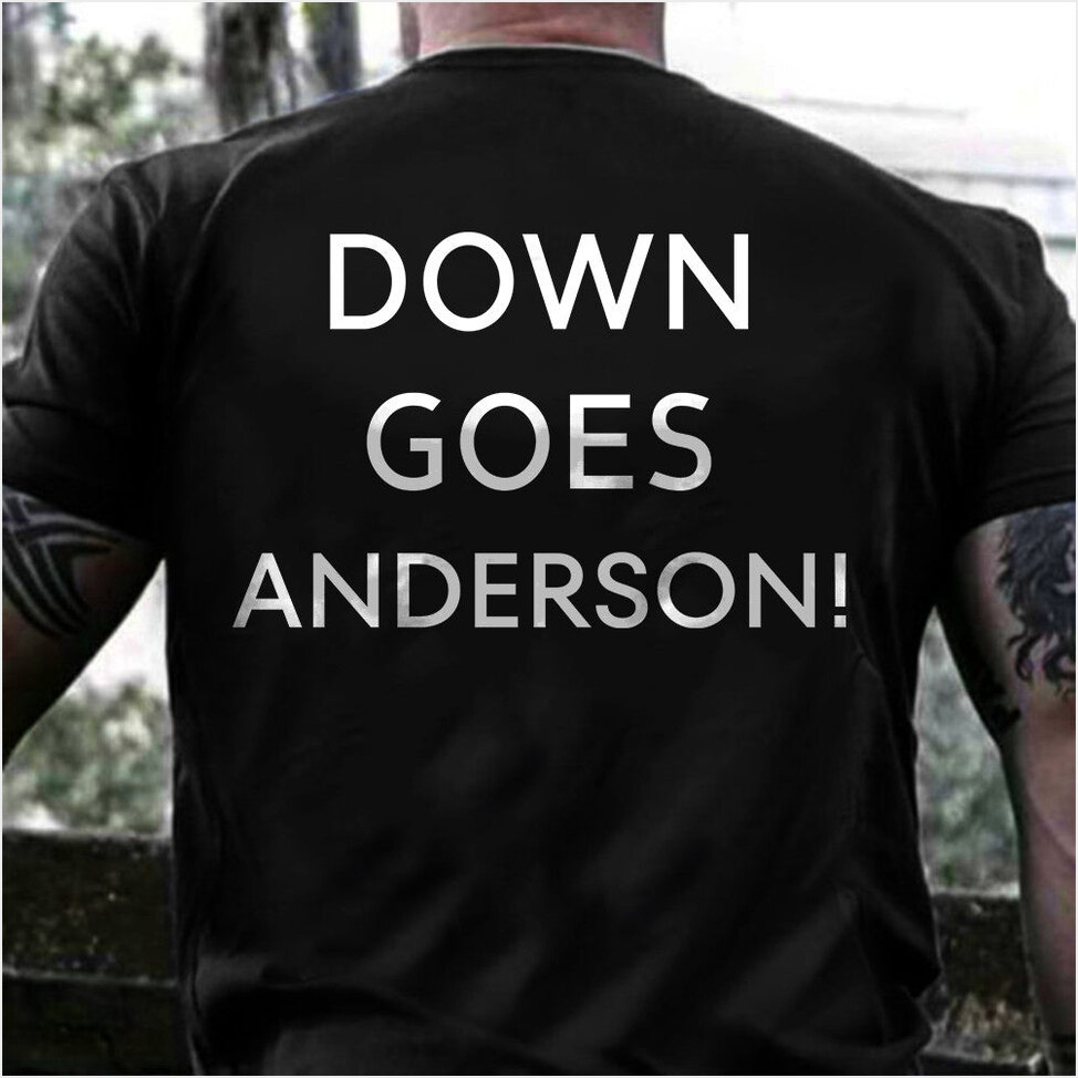 Down Goes Anderson Shirt Base Ball Fight Birthday Gifts For Cleveland Baseball Fans Merch