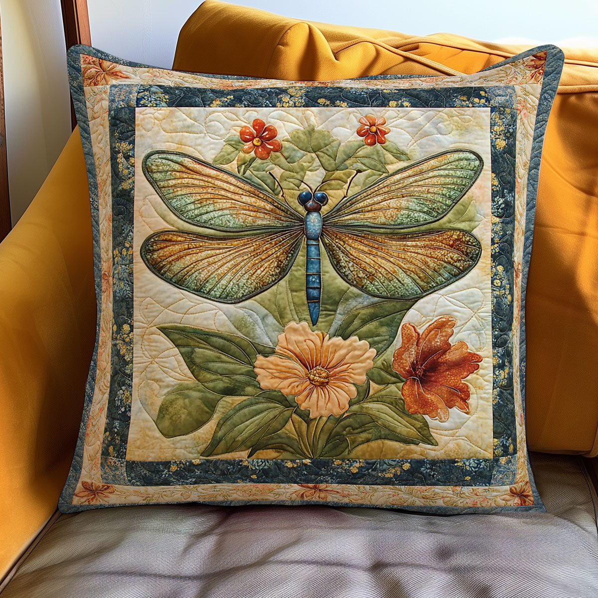 Dragonfly And Flowers Quilt Pillow Case Items Dragonfly Christmas Gifts For Her