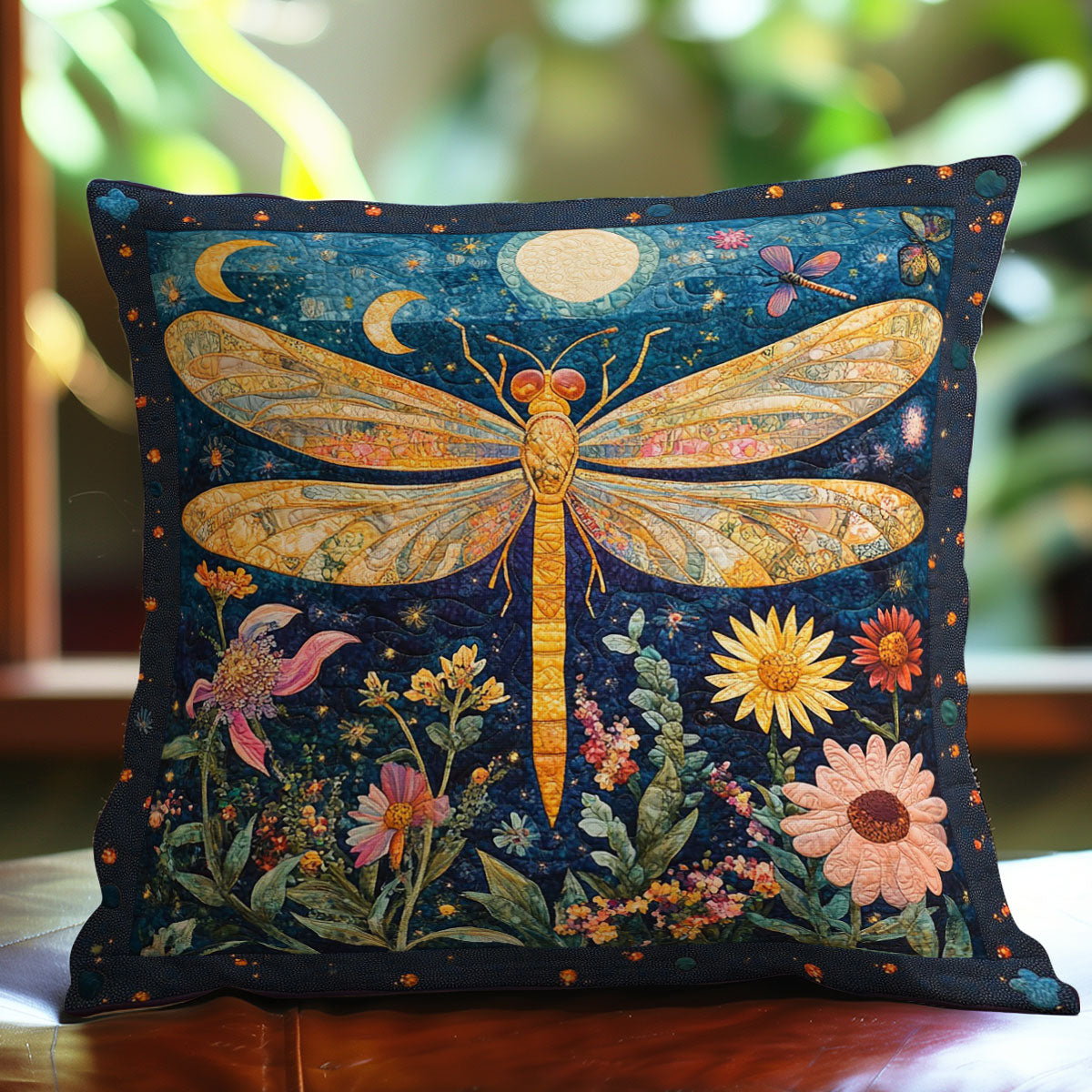 Dragonfly And Flowers Quilt Pillow Case Print Theme Great Dragonfly Gifts For Women