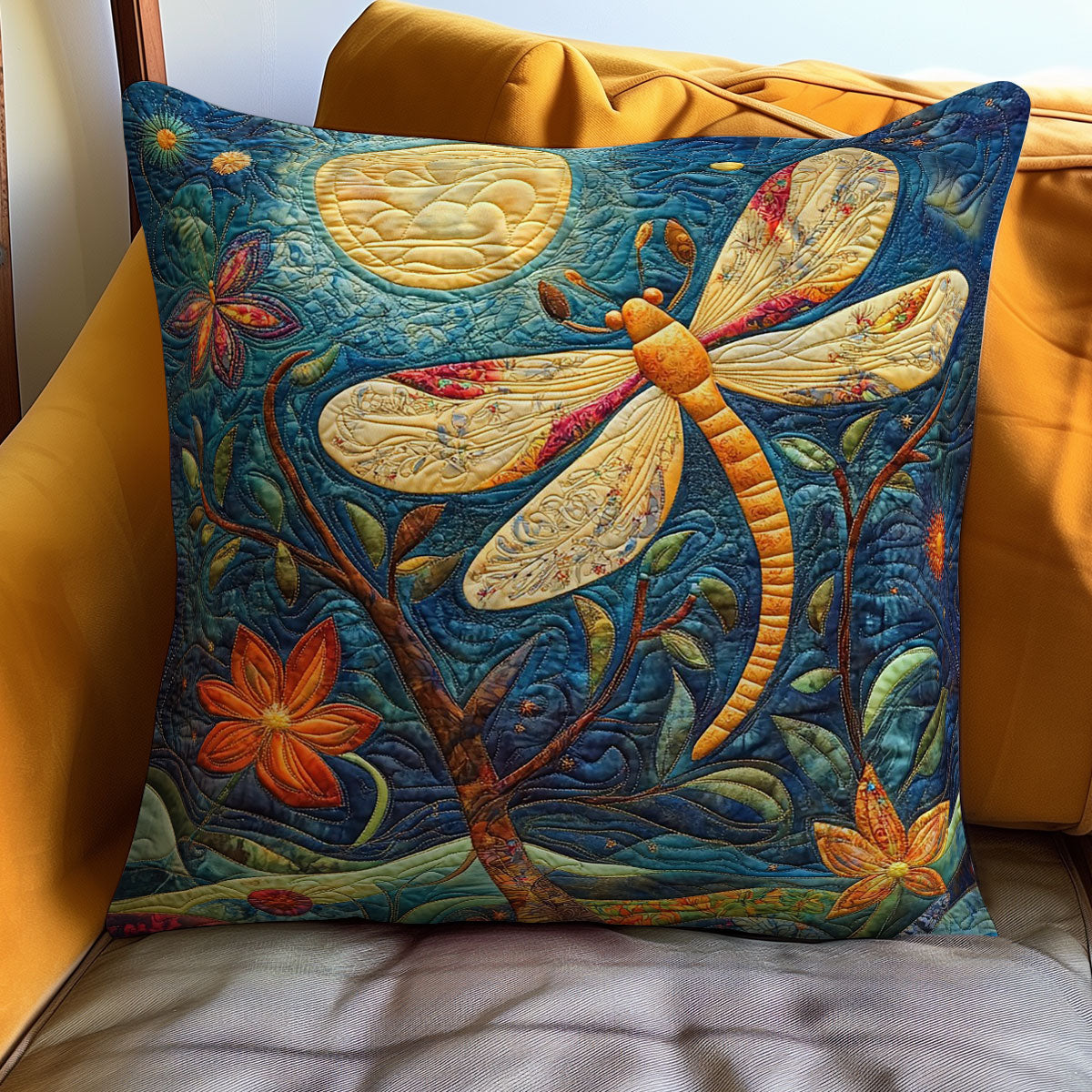 Dragonfly And The Moonlight Quilt Pillow Case Dragonfly Themed Gifts For Mom Christmas