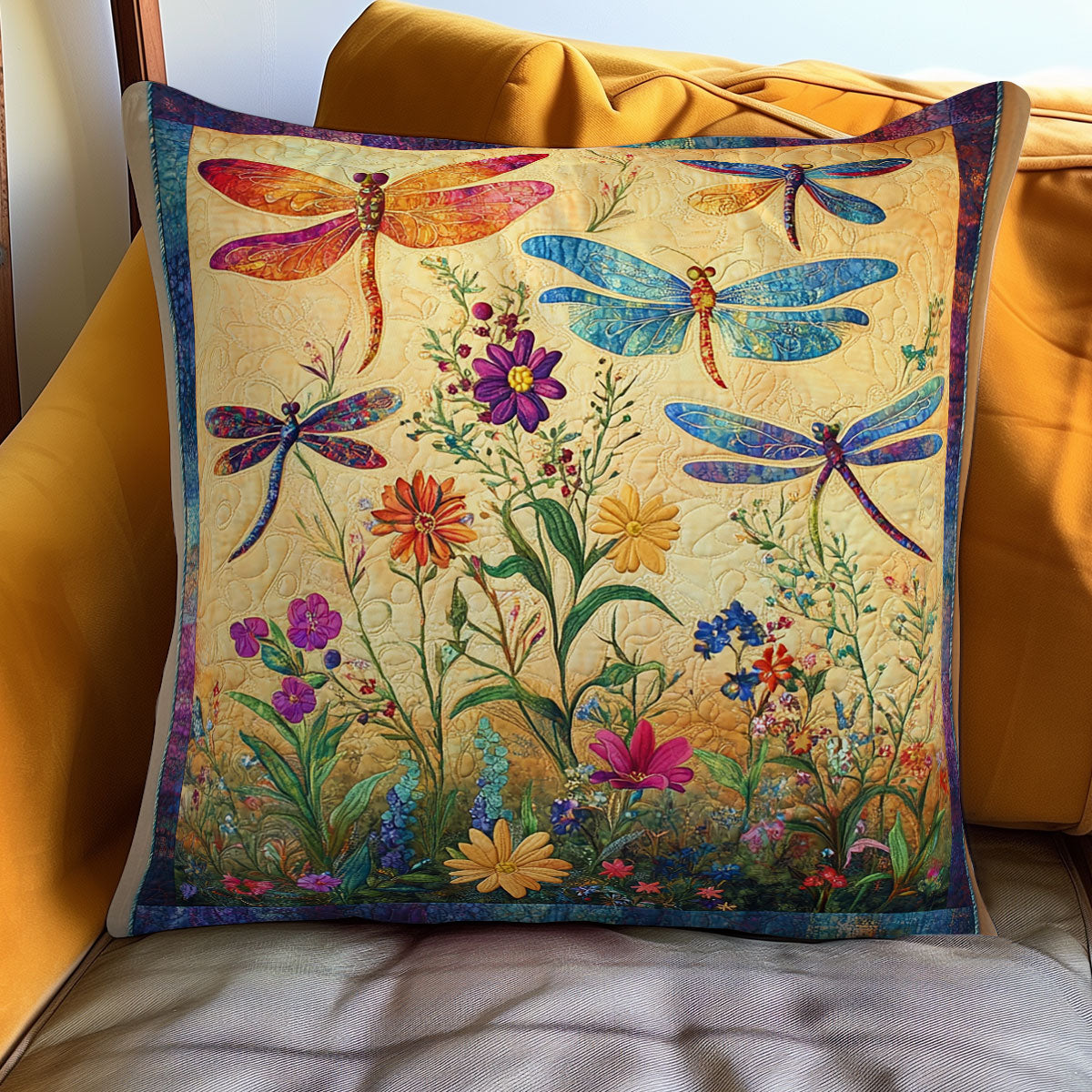 Dragonfly Swarm Snug Quilt Pillow Case Gift For Someone Who Loves Dragonflies