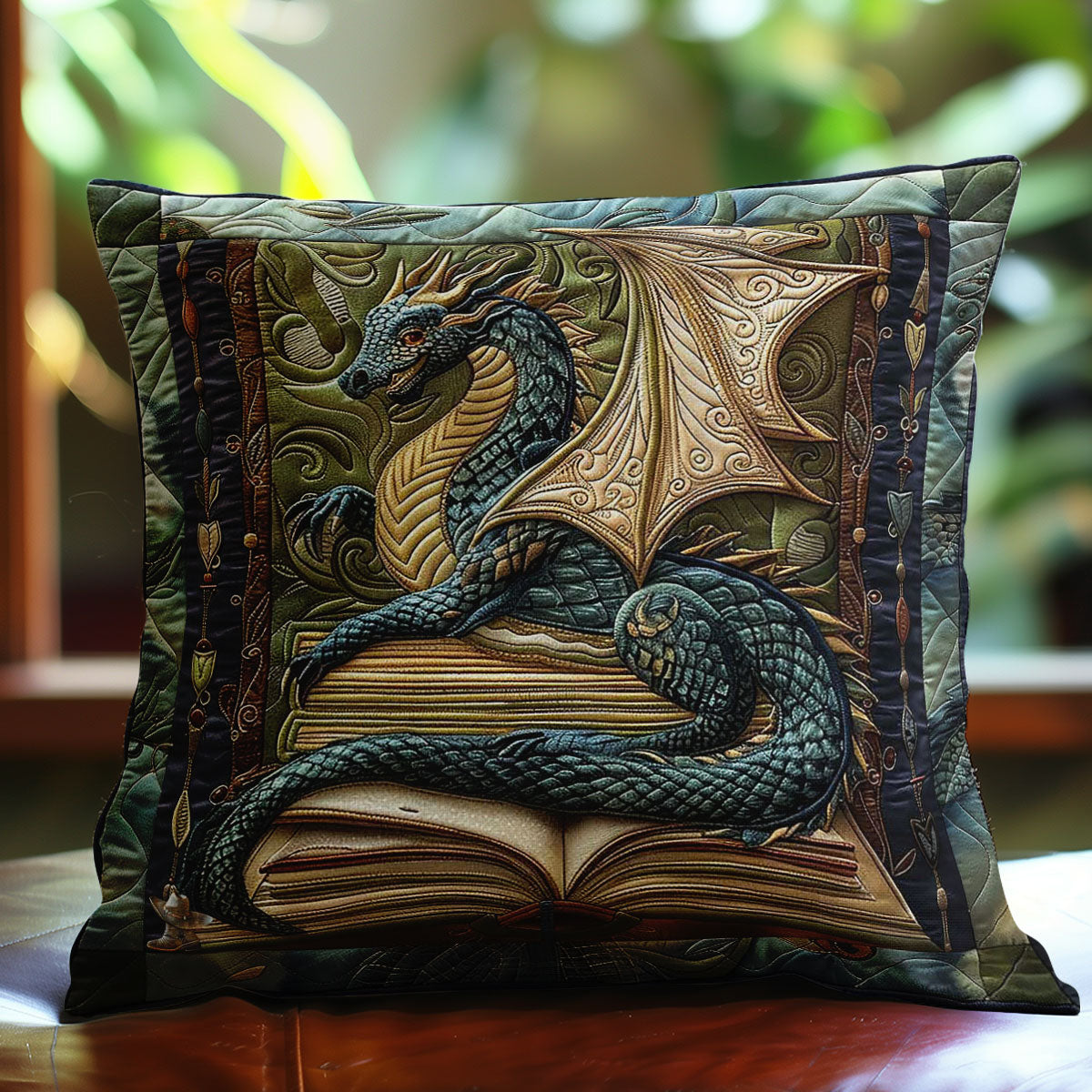 Dragon's Quilt Pillow Case Themed Items Presents For Dragon Lovers