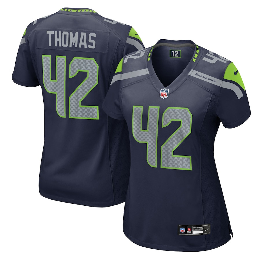 Drake Thomas 42 Seattle Seahawks Women's Team Game Jersey - College Navy - JS853