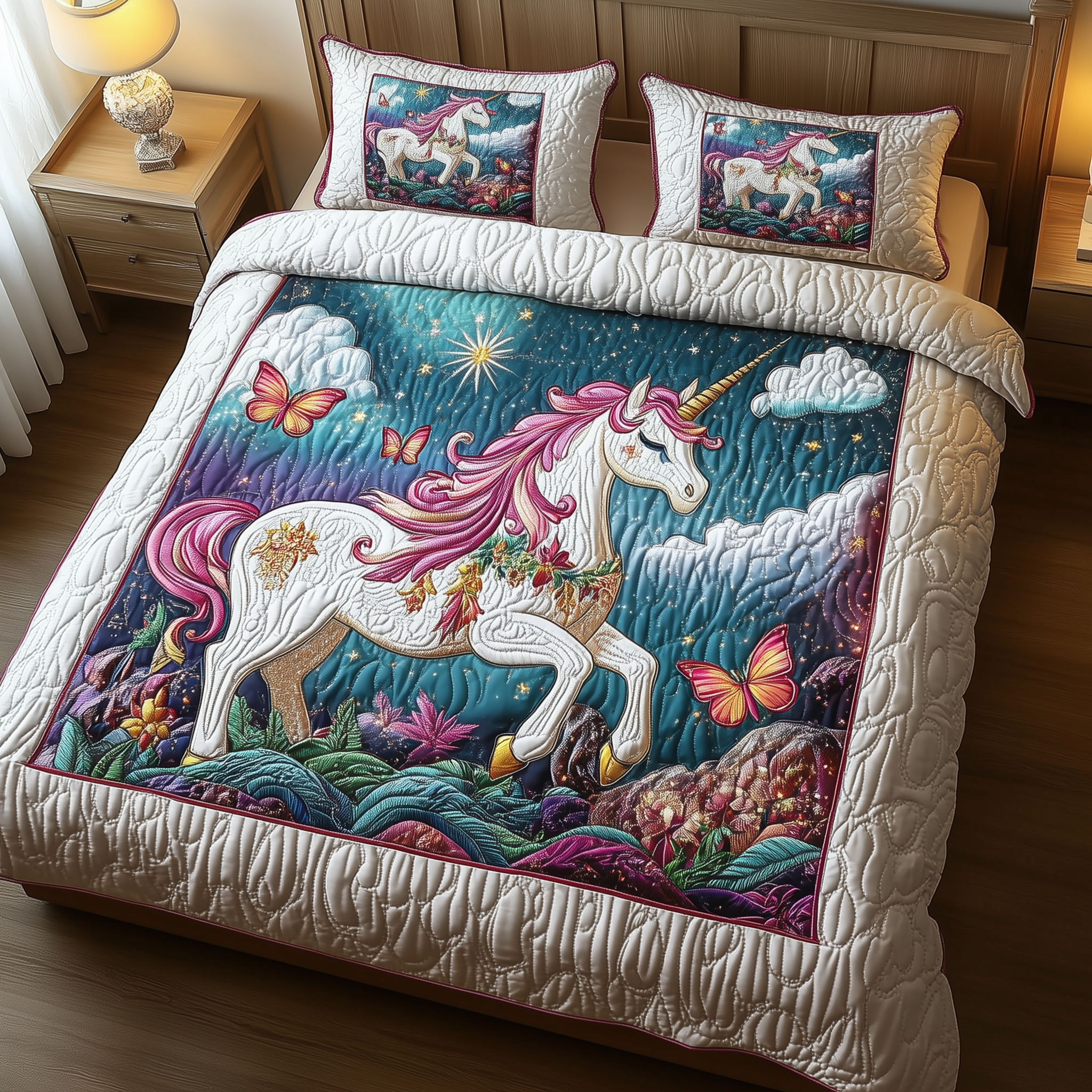 Dreamlight Unicorn Quilted Bedding Set Unicorn Birthday Gifts