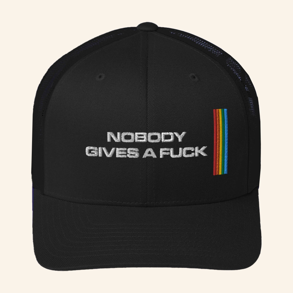 Drop It Like The Nasdaq Merch Nobody Gives A Fuck Embroidered Trucker Hat Him Gifts