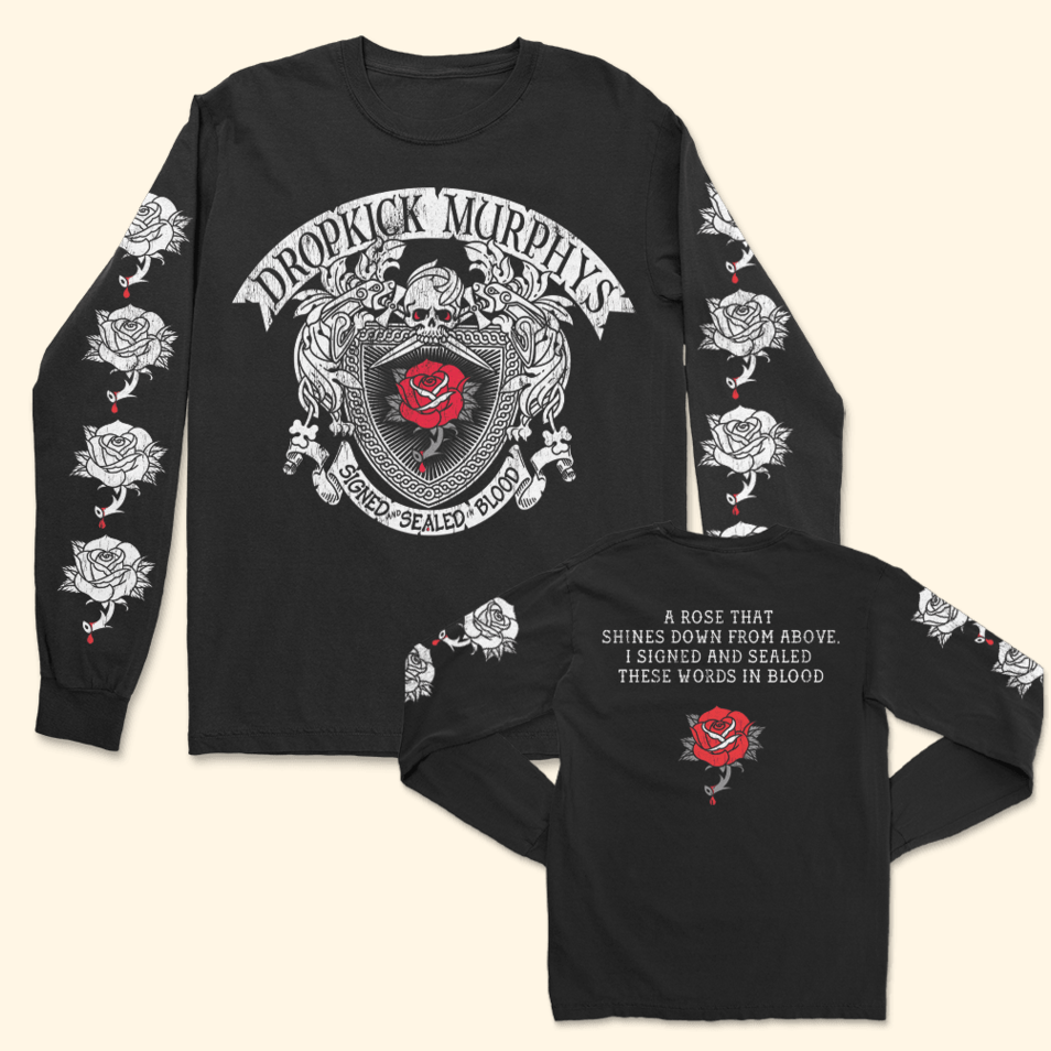 Dropkick Murphys Signed And Sealed In Blood Lyric Long Sleeve T-Shirt Dropkick Murphys Merch