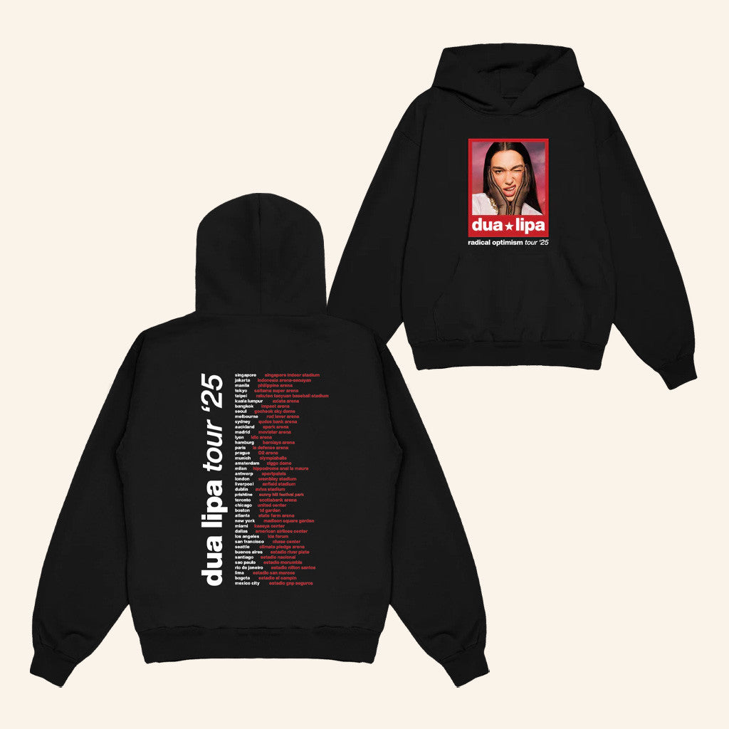 Dua Lipa Merch Tour 2025 Photo Dated Tour Hoodie Unique Gifts For Music Lovers