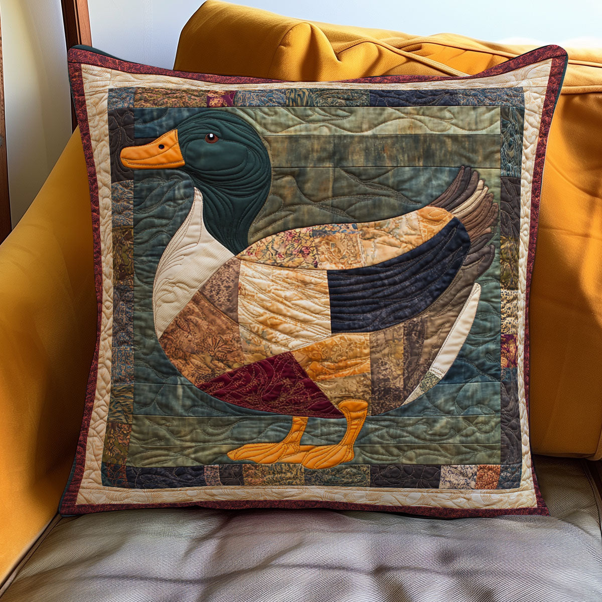 Duck Cozy Quilt Pillow Case Cute Duck Related Gifts For Him Her Christmas