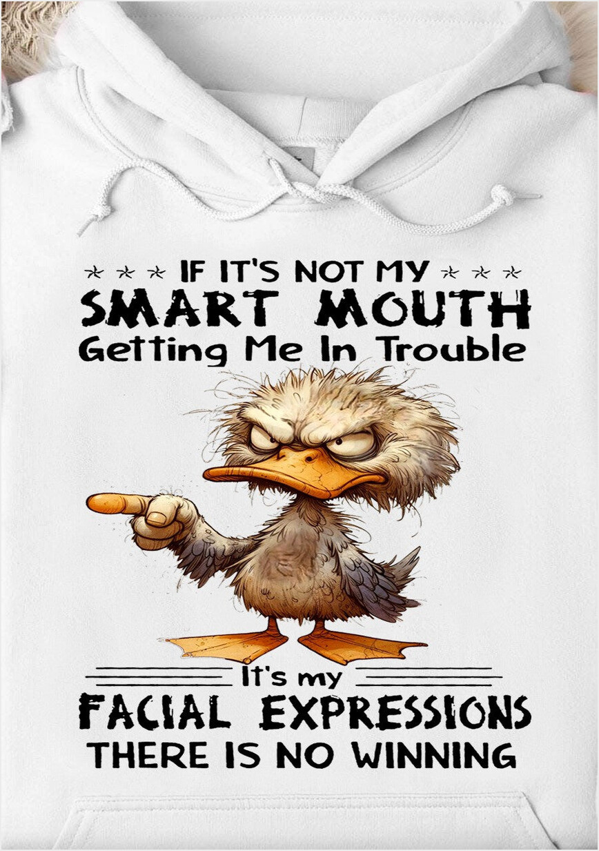 Duck If It's Not My Smart Mouth Hoodie Funny Adults Hoodie Birthday Gifts For Boyfriend Her