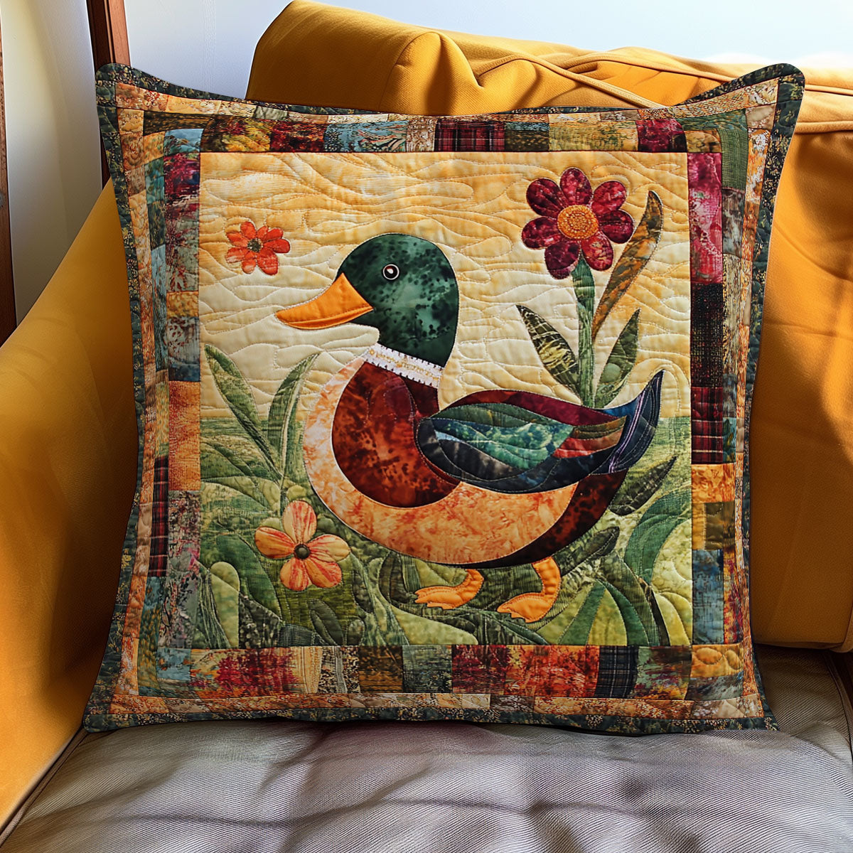 Duck Quilt Pillow Case Cute Duck Related Gifts For Him Her Christmas