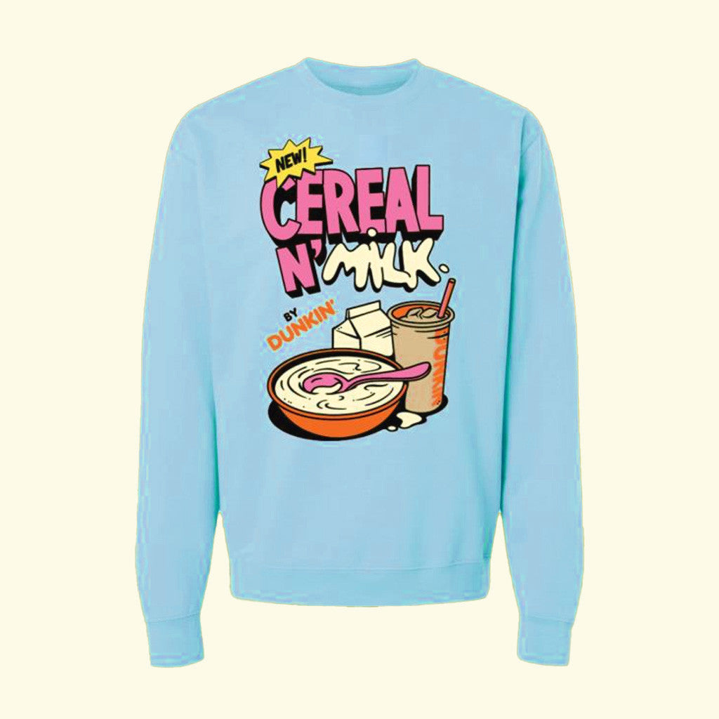 Dunkin Gear Merch Cereal N Milk Crewneck Sweatshirt Birthday Ideas For Her