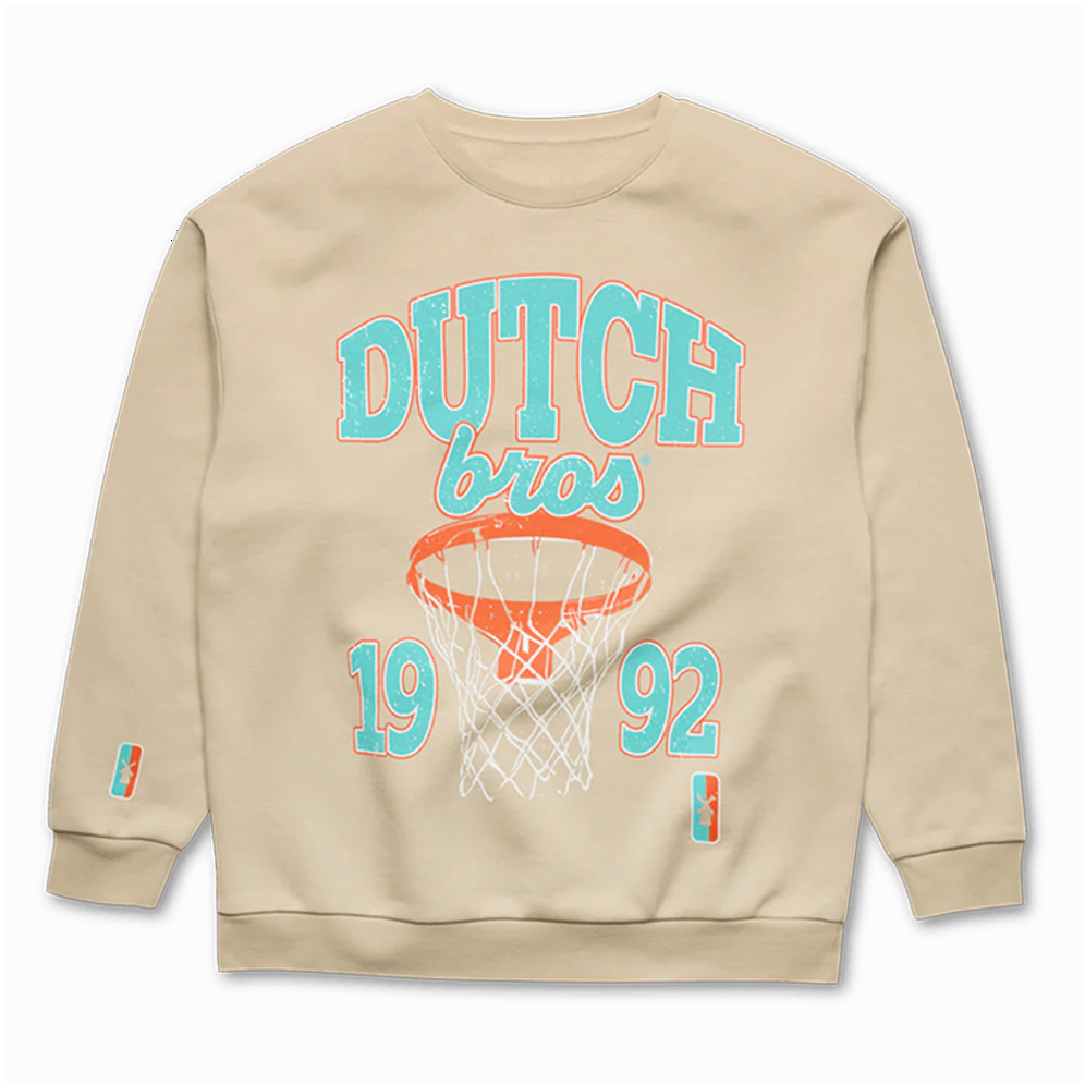 Dutch Bros Merch Dutch Bros Basketball Cream Sweatshirt Awesome Father's Day Gifts