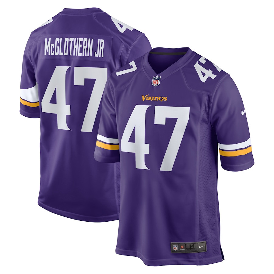 Dwight McGlothern Jr. 47 Minnesota Vikings Game Men Jersey - Purple - JSDV279