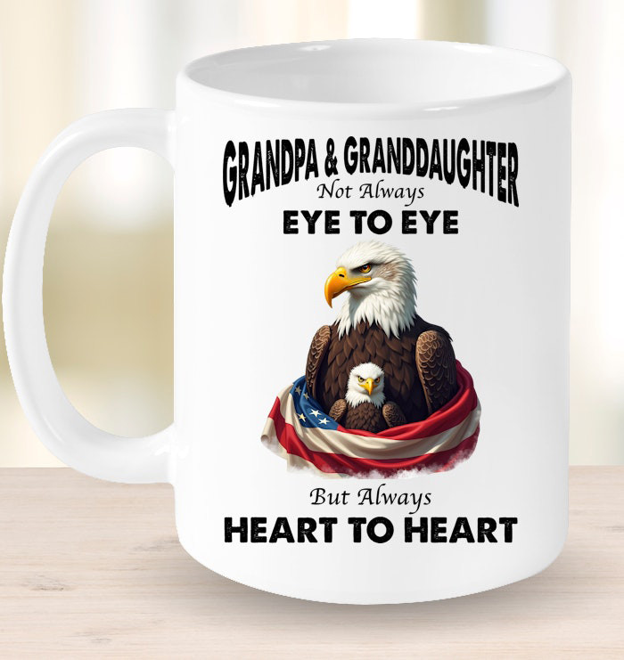 Eagle Grandpa And Granddaughter Not Always Eye To Eye Mug Father's Day Mug