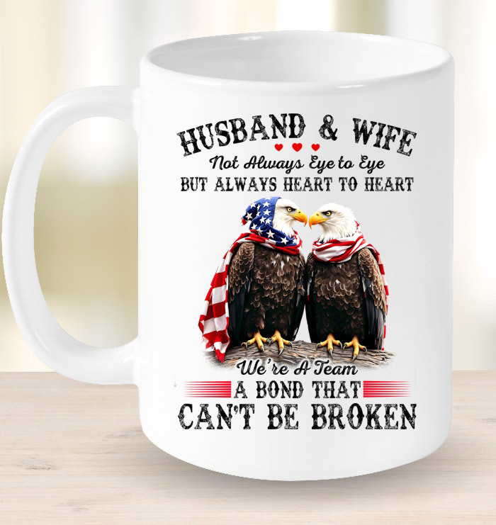 Eagle Husband And Wife Not Always Eye To Eye Mug Happy Valentine Day Mug