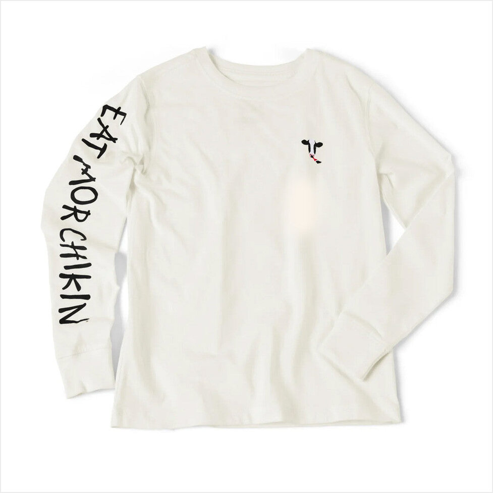 Eat Mor Chikin Kids Graphic Long Sleeve T-Shirt Chick Fil A Merch Gift Ideas For Husband