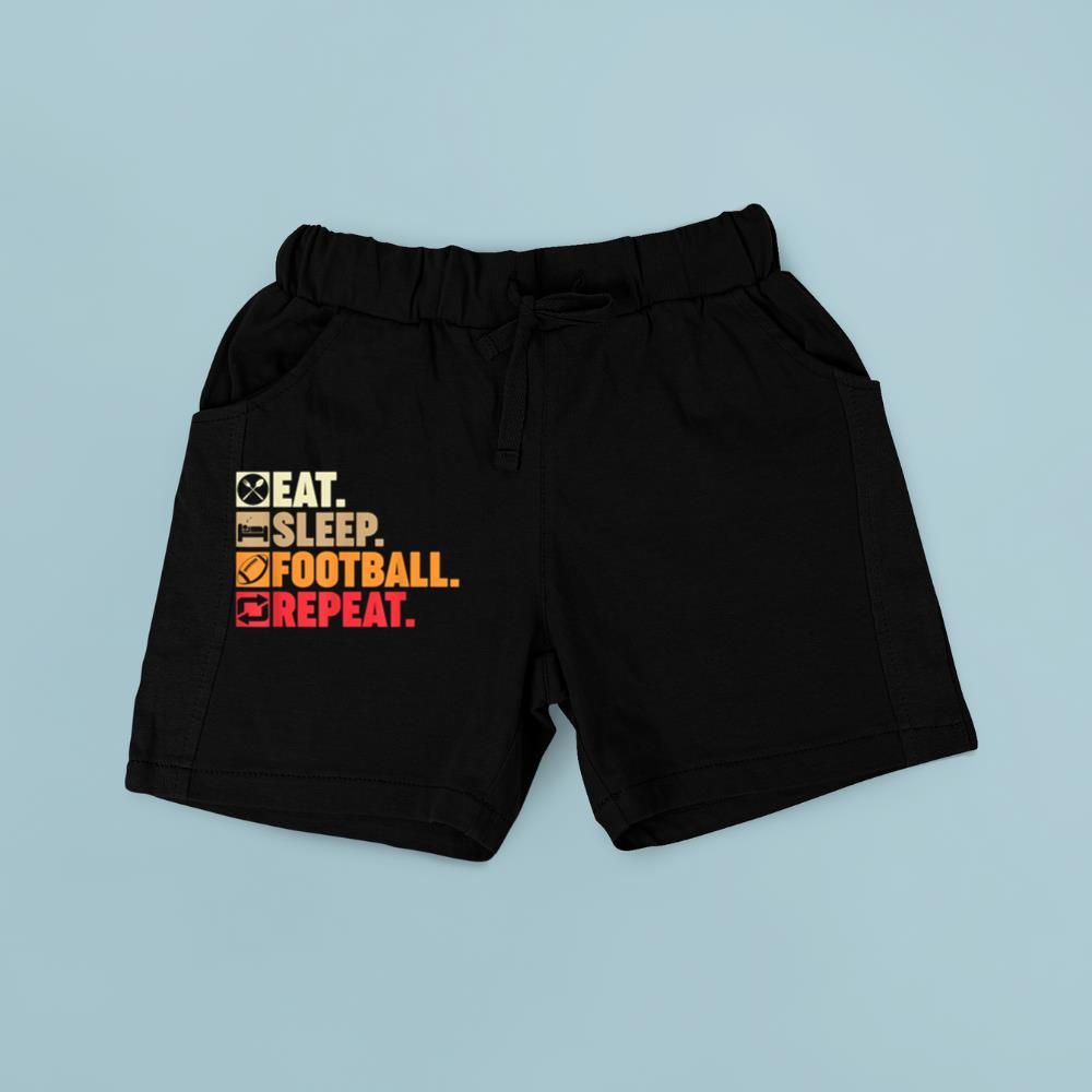Eat Sleep Football Repeat Boys Men Women Coach Player Fans Short