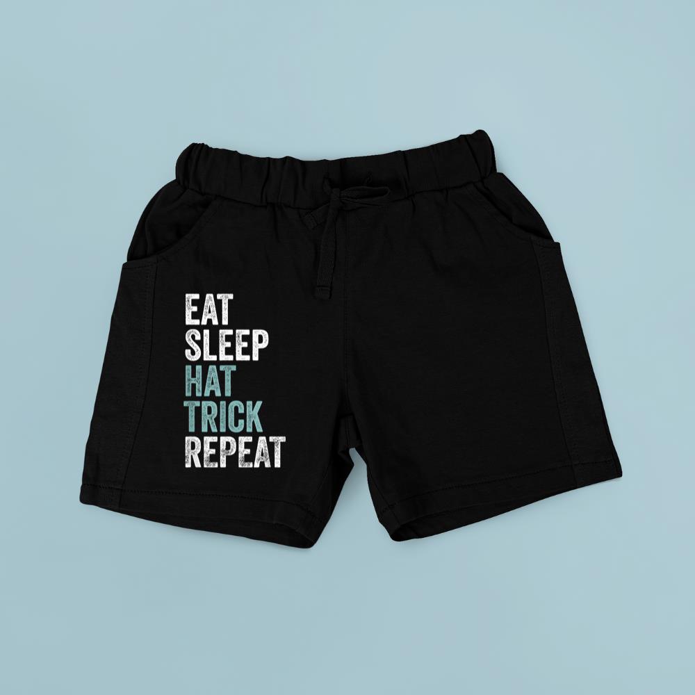 Eat Sleep Hat Trick Repeat Funny Soccer Hockey Short