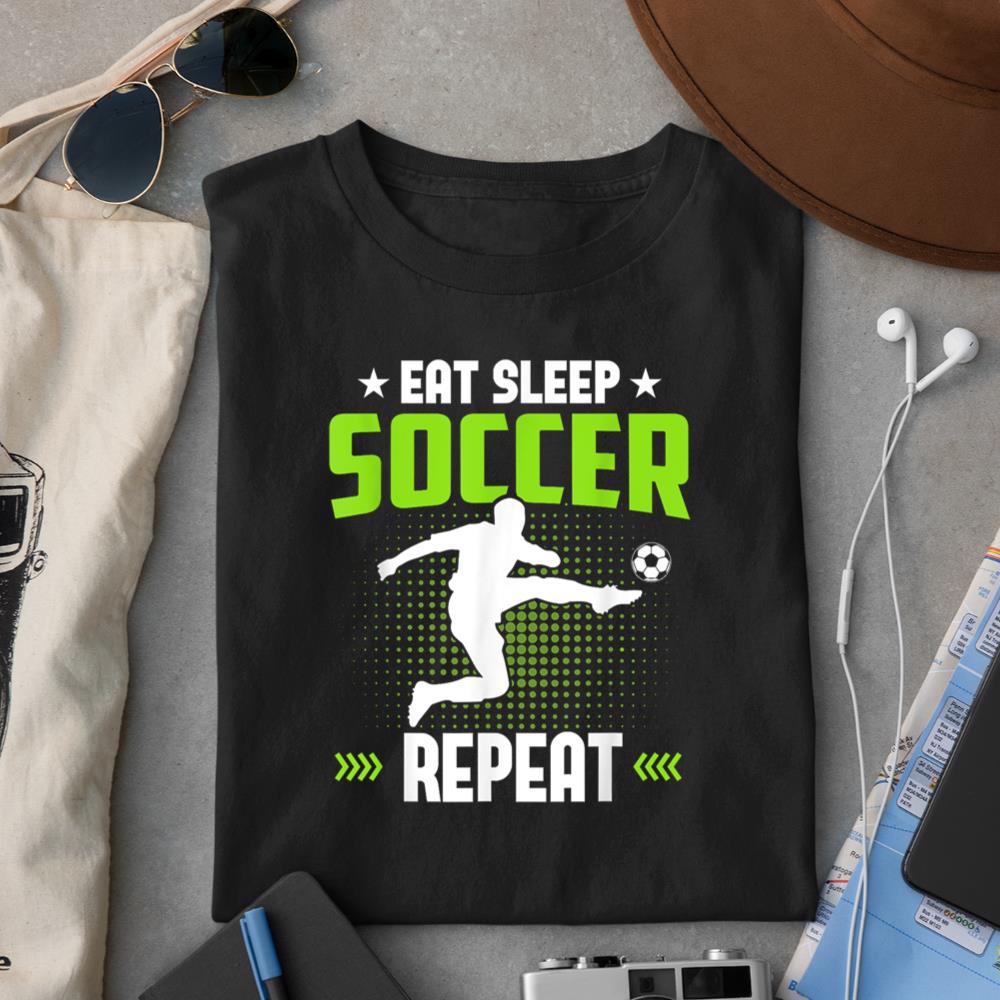 Eat Sleep Soccer Repeat Shirt Kids Boys Youth Toddler Soccer T-Shirt