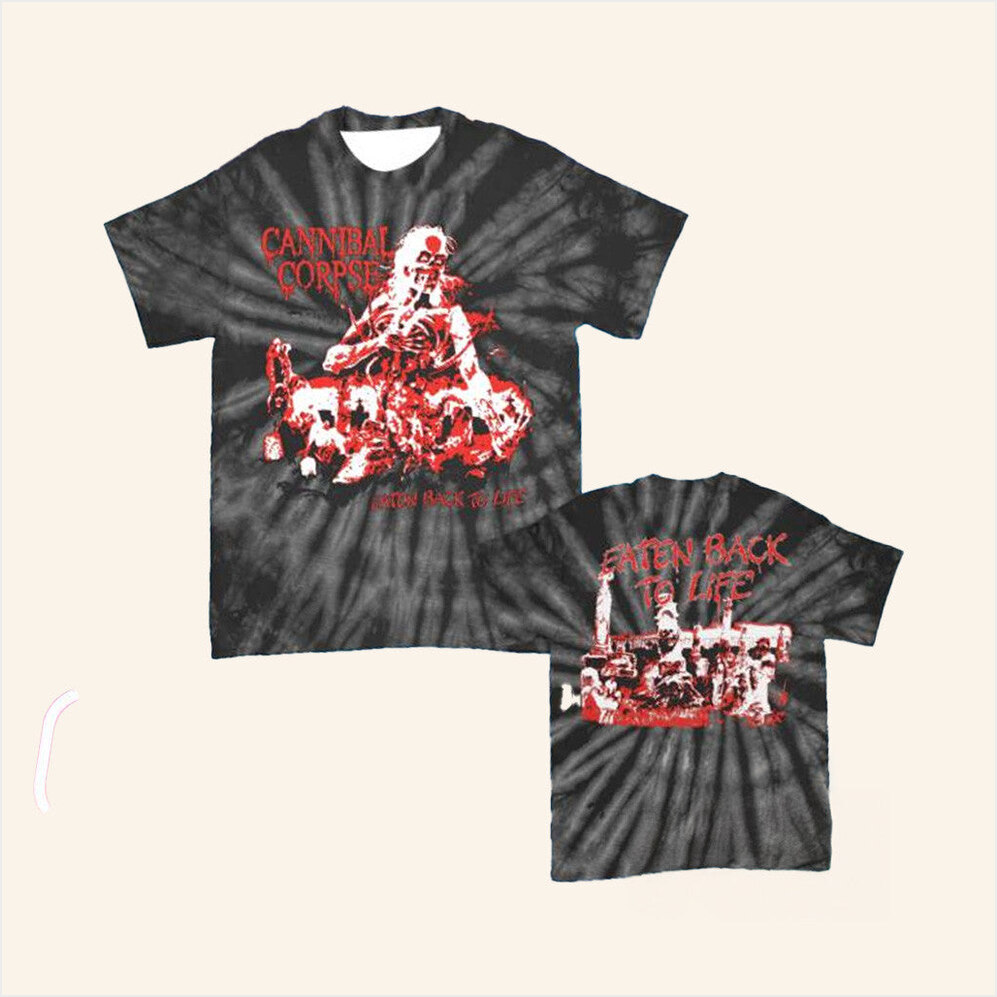 Eaten Back To Life Bootleg T-Shirt Cannibal Corpse Merch Spider Black Dye Gifts For Fans