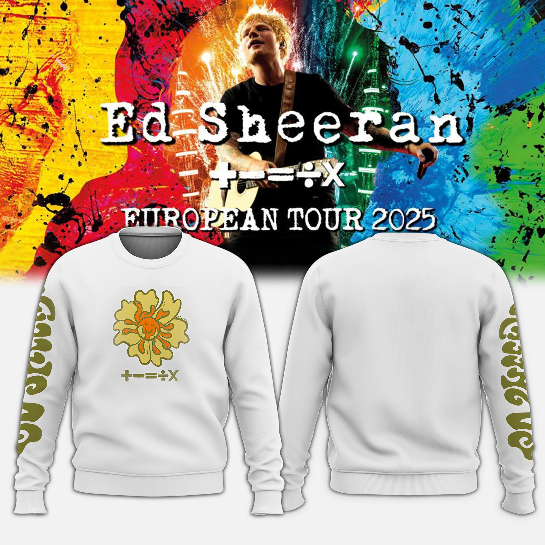 Ed Sheeran European Merch Hoodie Mathematics Tour 2025 Best Fan Appealing